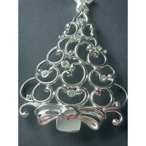 Lenox Sparkle and Scroll Christmas Tree Ornament Clear Gems Holiday Festive